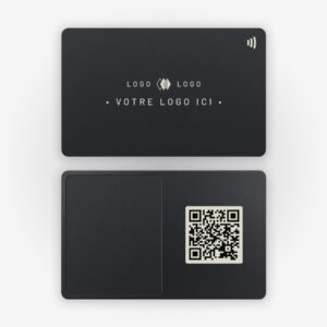 Carte de visite metal NFC noir personnalisee