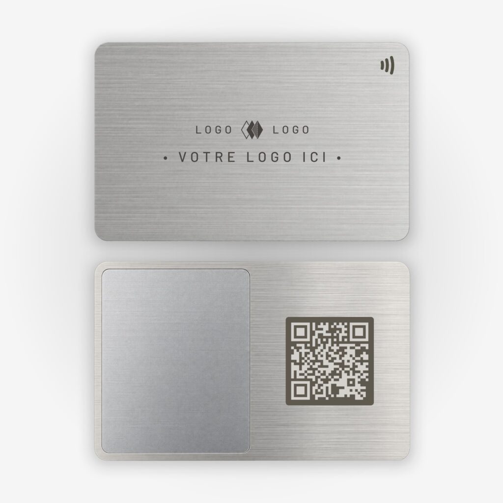 Carte de visite metal NFC personnalisee